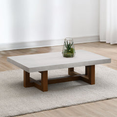 Elevate your space with the Keven table set, a perfect blend of industrial chic and rustic elegance. Featuring a striking faux concrete finish table top and a robust wooden base, this set exudes modern sophistication. The cross shaped design of the base a