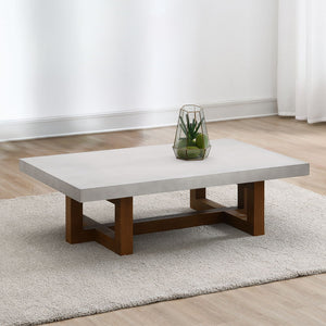 Elevate your space with the Keven table set, a perfect blend of industrial chic and rustic elegance. Featuring a striking faux concrete finish table top and a robust wooden base, this set exudes modern sophistication. The cross shaped design of the base a