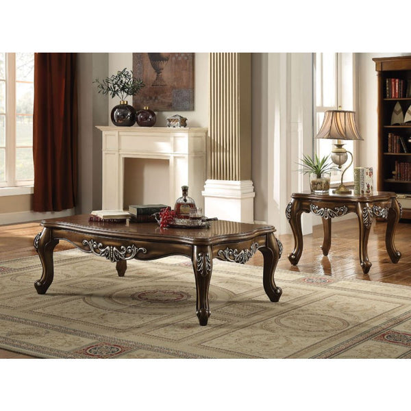 KD, Square Leg End Table (No Storage) â€¢ Scalloped Wood Top: MDF â€¢ Wooden Apron with Hand-Brushed Motifs: Poplar Wood â€¢ Wooden Queen Anne Legs: Poplar Wood â€¢<br/><br/><b>Product Features</b><ul><li>Case: 1Pc/1Ctn</li><li>Finish: Antique Oak</li><li