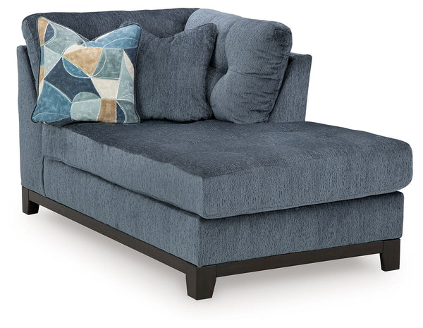This right-arm facing corner chaise is made with polyester upholstery. Pairs with other items in the series to make a sectional.<br><br><b>Additional Dimensions</b><br><ul><li>Arm height: 37-"</li><li>Seat depth: 52-"</li><li>Seat height: 21-"</li><li>Top