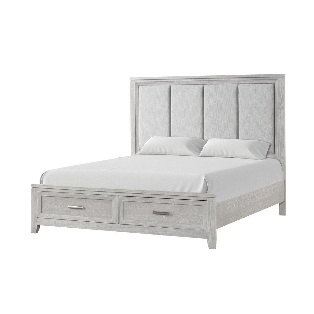 The Fiona Storage Bed is a testament to craftsmanship and design. Constructed with Acacia solids, manufactured woods, and oak veneer, this bed is a harmonious blend of strength and the natural allure of wood. The wood grain comes to life under a multi-ste