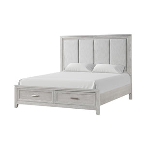 The Fiona Storage Bed is a testament to craftsmanship and design. Constructed with Acacia solids, manufactured woods, and oak veneer, this bed is a harmonious blend of strength and the natural allure of wood. The wood grain comes to life under a multi-ste