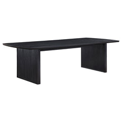 Consider a new approach to interior dÃ©cor with a wood dining table playing up minimalist style with subtle, sleek curves and a linear silhouette. Your modern environment craves a more low-key aesthetic with just enough fashion sense, and this dining tabl