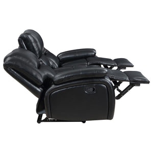 Camila - Upholstered Motion Reclining Sofa - Black