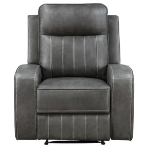 Raelynn - Upholstered Track Arm Recliner - Gray