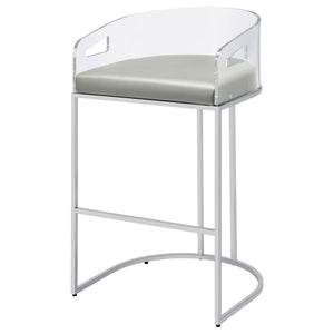 Thermosolis - Clear Acrylic Bar Chair (Set of 2) - Chrome