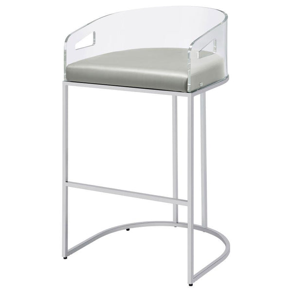 Thermosolis - Clear Acrylic Bar Chair (Set of 2) - Chrome