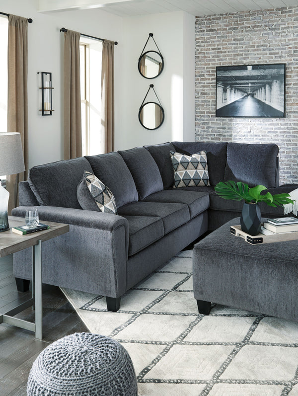 Abinger - Smoke - Right Arm Facing Chaise 2 Pc Sectional