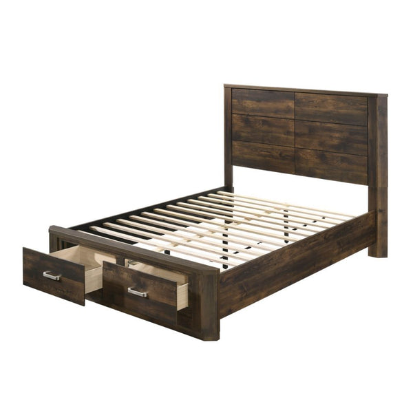 Elettra - Queen Bed - Rustic Walnut - 56"