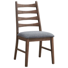 Mayah dining collection with its warm walnut finish, is the epitome of rustic charm and modern simplicity. Perfectly designed for intimate gatherings and family meals, this table exudes a cozy and inviting atmosphere. The sturdy construction and elegant d