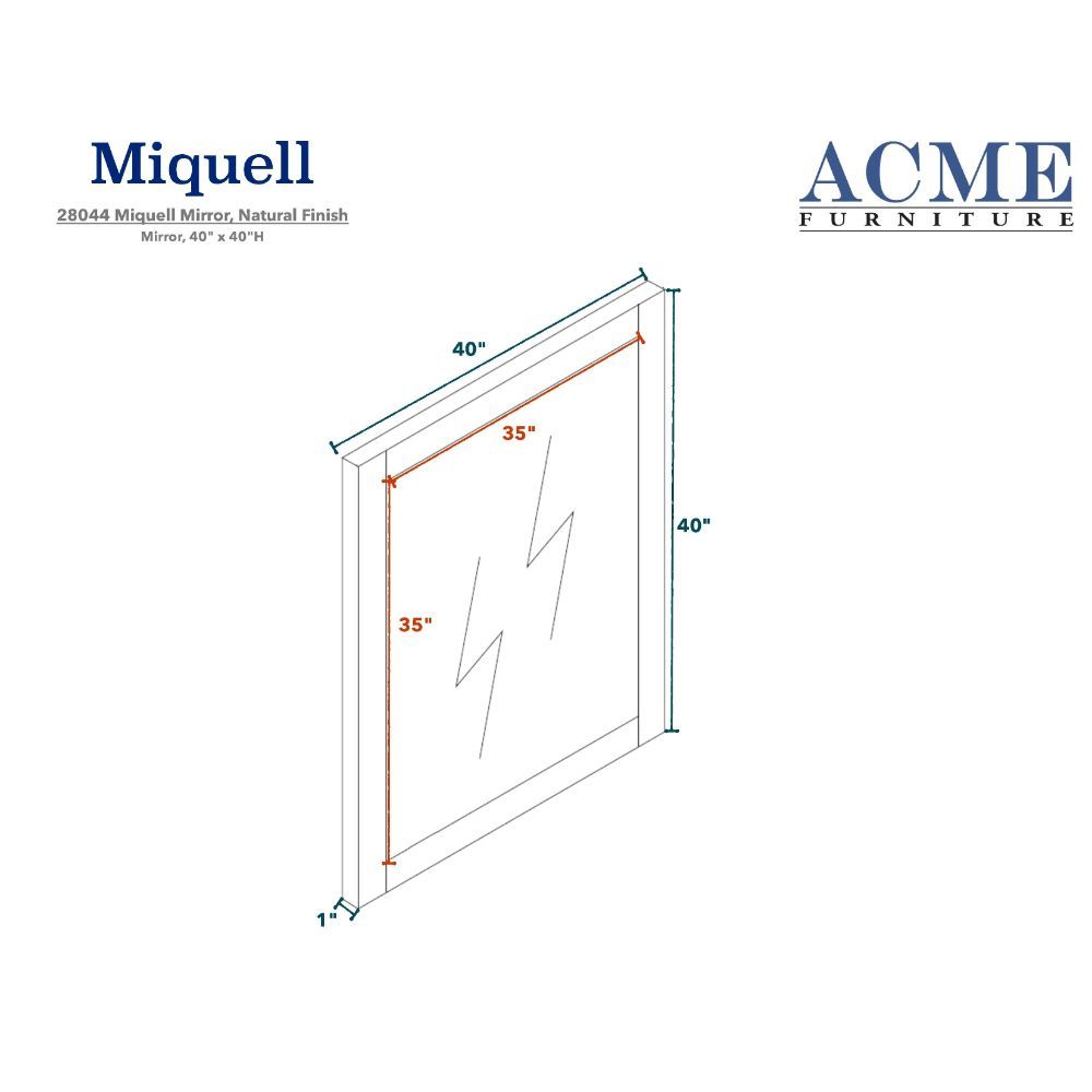 Mirror (NO Beveled Edge) Shape: Square Orientation: Horizontal (Landscape) Wooden Frame: Molding Trim, 3mm Mirror<br/><br/><b>Product Features</b><ul><li>Case: 1Pc/1Ctn</li><li>Finish: Natural</li><li>Style: Transitional</li><li>Materials: Wood, Veneer (P