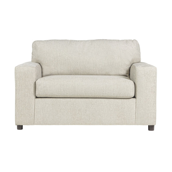  this transitional piece seamlessly blends into any space. Sink into its oversized frame