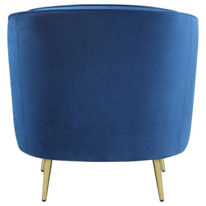 Sophia - Upholstered Channel Tufted Barrel Accent Chair - Blue