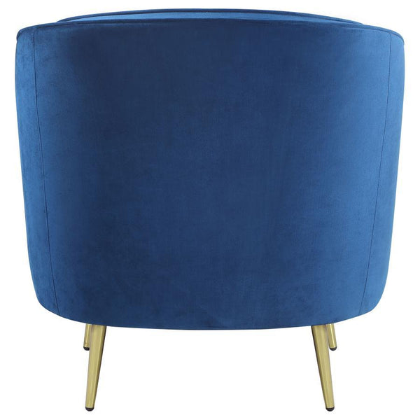 Sophia - Upholstered Channel Tufted Barrel Accent Chair - Blue