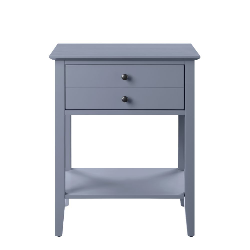 Transitional designed equipped with modern amenities, this Grardor side table will serve as a perfect place for your morning mug of coffee. Crafted from manufactured wood, this piece is available in gray or white finish. While one top drawer makes room fo