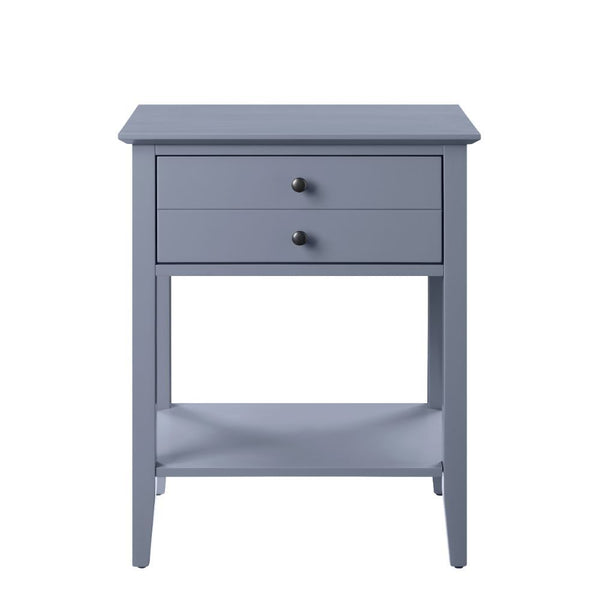 Transitional designed equipped with modern amenities, this Grardor side table will serve as a perfect place for your morning mug of coffee. Crafted from manufactured wood, this piece is available in gray or white finish. While one top drawer makes room fo