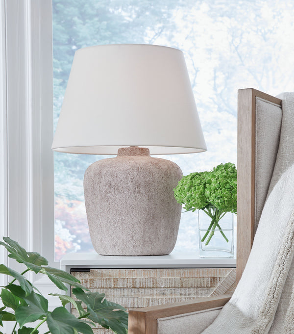  casual style is here to stay. Case in point: this table lamp. Its distressed cream base has a laid-back appeal that doesnâ€™t detract from other decor in your restful retreat
