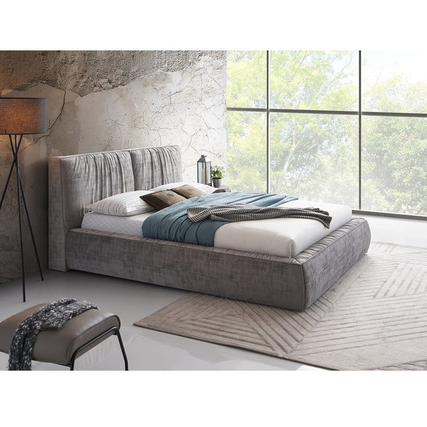 Onfroi - Eastern King Bed - Gray Velvet