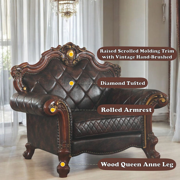 Picardy - Chair - Vintage Cherry Oak & PU