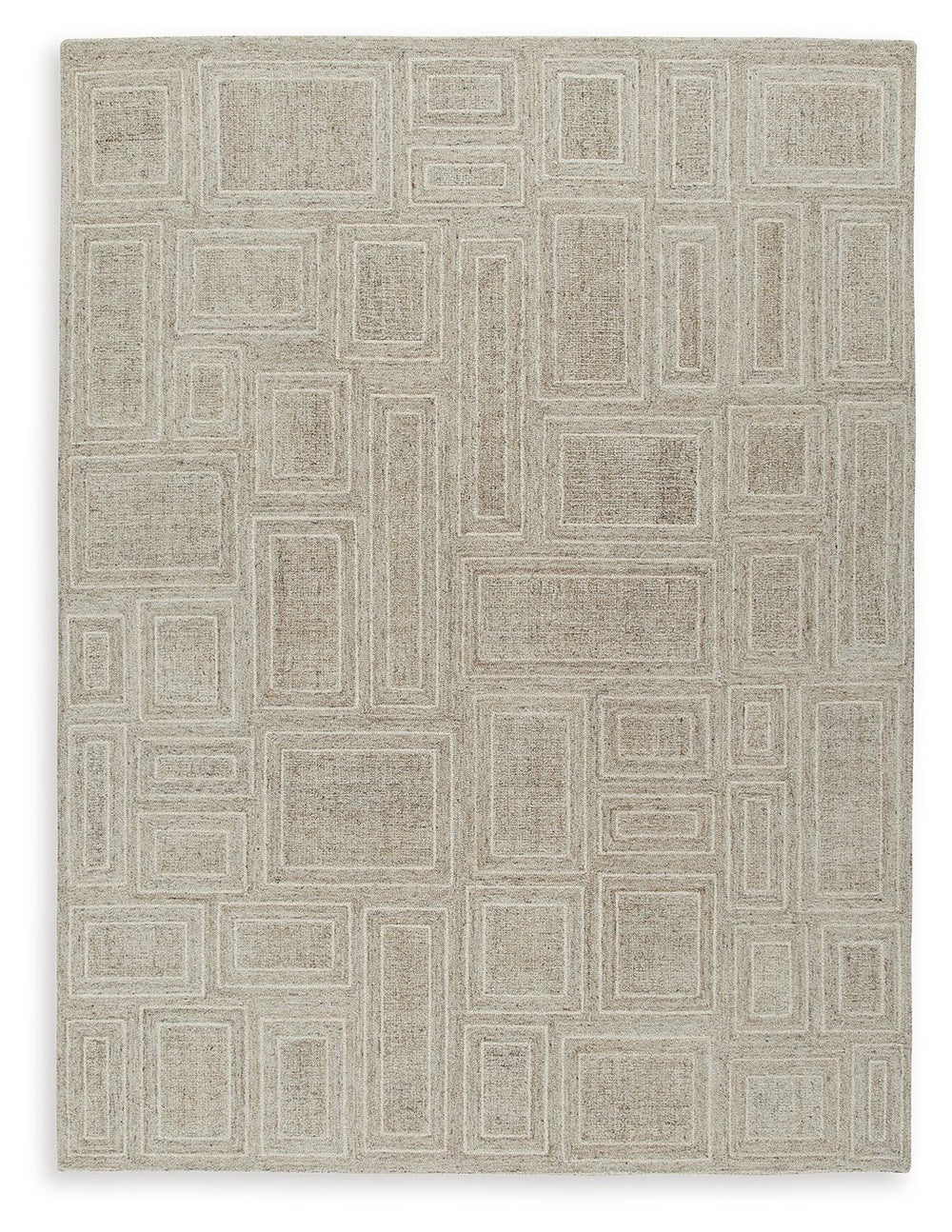 Pairing dynamic geometric shapes with subtle neutral colors, this area rug communicates a decidedly relaxed vibe. It works as well in a casual space as it does in a contemporary loft. Best of all, youâ€™ll love how the hand-tufted soft pile is an unparall