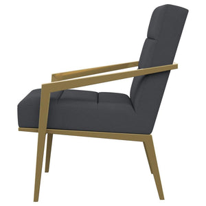 Kirra - Upholstered Metal Arm Accent Chair - Dark Gray