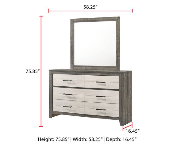 Rhett - King 5 Piece Bedroom Set - Chalk / Gray