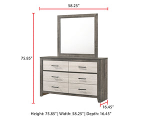 Rhett - Queen 5 Piece Bedroom Set - Chalk / Gray