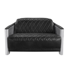 Sedna - Loveseat - Black & Aluminum