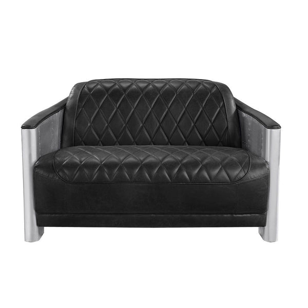 Sedna - Loveseat - Black & Aluminum