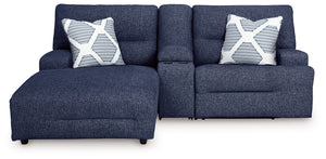 Acklen Place - Navy - 3-Piece Power Reclining Sectional Sofa With Laf Chaise