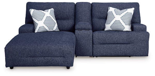Acklen Place - Navy - 3-Piece Power Reclining Sectional Sofa With Laf Chaise