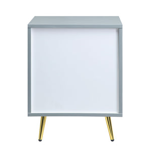 Gaines - Nightstand - Gray High Gloss Finish