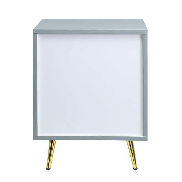 Gaines - Nightstand - Gray High Gloss Finish