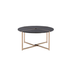 Bromia - Coffee Table - Black & Champagne - 35-"<br/><br/><b>Product Features</b><ul><li>Occasional Tables Set</li><li>Round Shape</li><li>Wooden Top</li><li>Metal Leg with X-Shape Support (Open Frame)</li><li>Case: 1Pc/1Ctn</li><li>Finish: Black & Champa