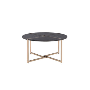Bromia - Coffee Table - Black & Champagne - 35-"<br/><br/><b>Product Features</b><ul><li>Occasional Tables Set</li><li>Round Shape</li><li>Wooden Top</li><li>Metal Leg with X-Shape Support (Open Frame)</li><li>Case: 1Pc/1Ctn</li><li>Finish: Black & Champa