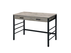 KD Rectangular Writing Desk 2 Storage Drawers Ladder Metal Base with Crossbar<br/><br/><b>Product Features</b><ul><li>Case: 1Pc/1Ctn</li><li>Finish: Light Weathered Oak & Black Finish</li><li>Style: Industrial</li><li>Materials: Metal, Veneer(PVC), Compos
