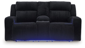 Forest Lake - Black - Power Reclining Loveseat With Console / Adj Headrest