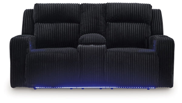 Forest Lake - Black - Power Reclining Loveseat With Console / Adj Headrest