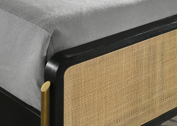 Arini - Rattan California King Panel Bed - Black And Natural