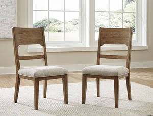 This dining chair sits comfortably at the intersection of modern lodge and farmhouse aesthetics. Your warm and welcoming disposition is reflected in its charming architectural elements and neutral textural fabric. Even with its poise, the chair remains pr