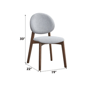 Hadasa - Side Chair (Set of 2) - Light Gray & Walnut Finish