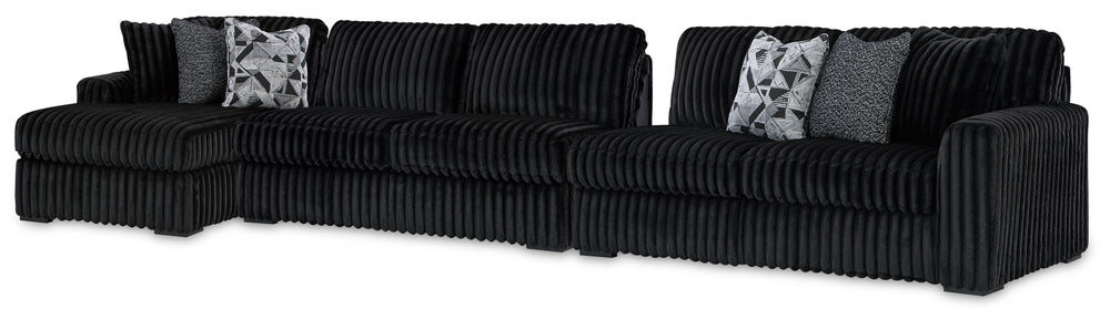 Wrapped in luxuriously soft jumbo corduroy, this sectional with chaise takes cozy and inviting to a higher level. The sumptuous piece is perfect for unwinding after a long day, with exceptionally textured cushions that deliver pure indulgence. Now all you