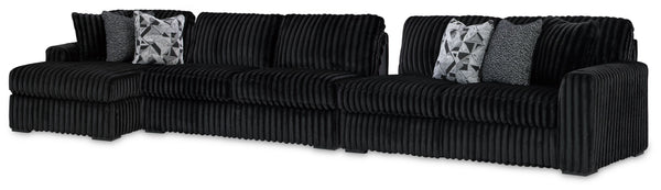 Wrapped in luxuriously soft jumbo corduroy, this sectional with chaise takes cozy and inviting to a higher level. The sumptuous piece is perfect for unwinding after a long day, with exceptionally textured cushions that deliver pure indulgence. Now all you