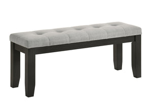 This dining group effortlessly combines farmhouse warmth with modern sophistication, creating a captivating focal point for any dining space. The table features a rich, two-tone design with a beautifully finished wood top and contrasting dark legs, delive