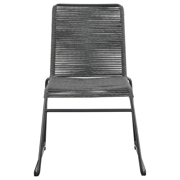 Jerome - Woven Rope Stackable Side Chair (Set of 2) - Charcoal