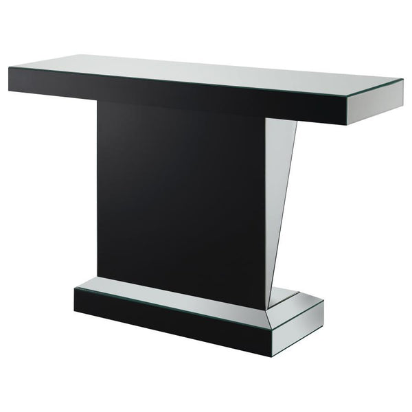 Amore - Mirrored Acrylic Entryway Sofa Console Table - Silver