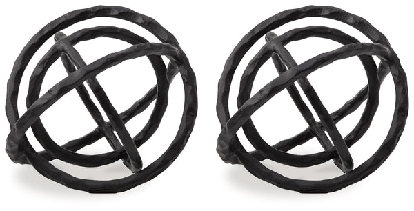 This sculpture brings contemporary art full circle. Interlocking metal rings in a black finish add an art gallery touch for a console table, bookshelf or mantel.<br/><br/><b>Product Features</b><ul><li>Made of cast aluminum</li><li>Black finish</li></ul><