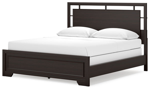 Covetown - Dark Brown - California King Panel Bed