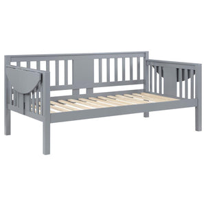 Bethany - Wood Twin Daybed With Drop - Down Tables - Gray