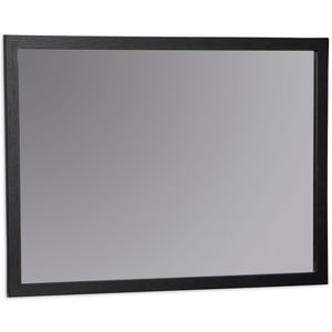 Sophisticated style for the savvy shopper. This mirror prioritizes affordable, on-trend design. Its subtle replicated texture recalls the natural beauty of wood, while a matte black finish savvily suits different approaches to modern aesthetics. Mix and m
